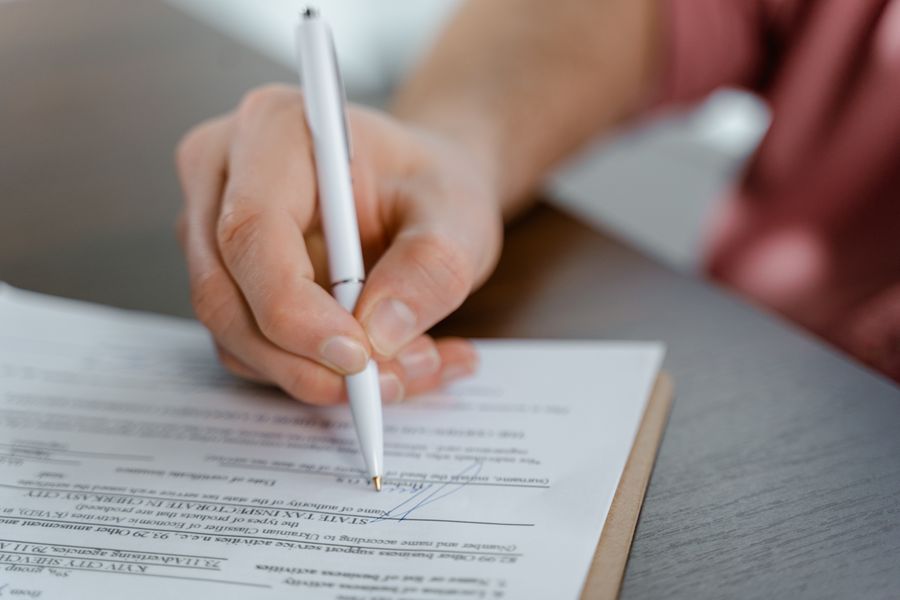 Signing legal papers