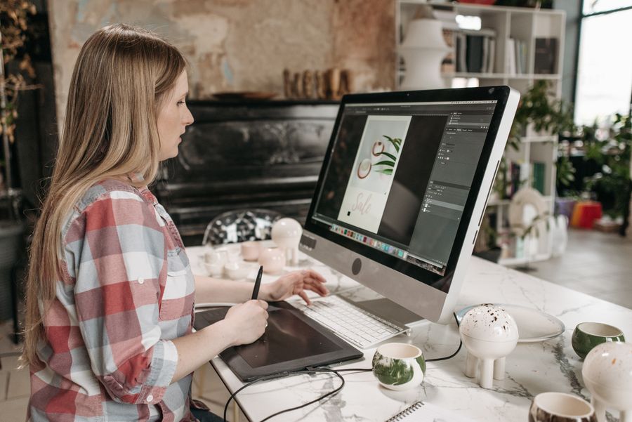 graphic designer workspace