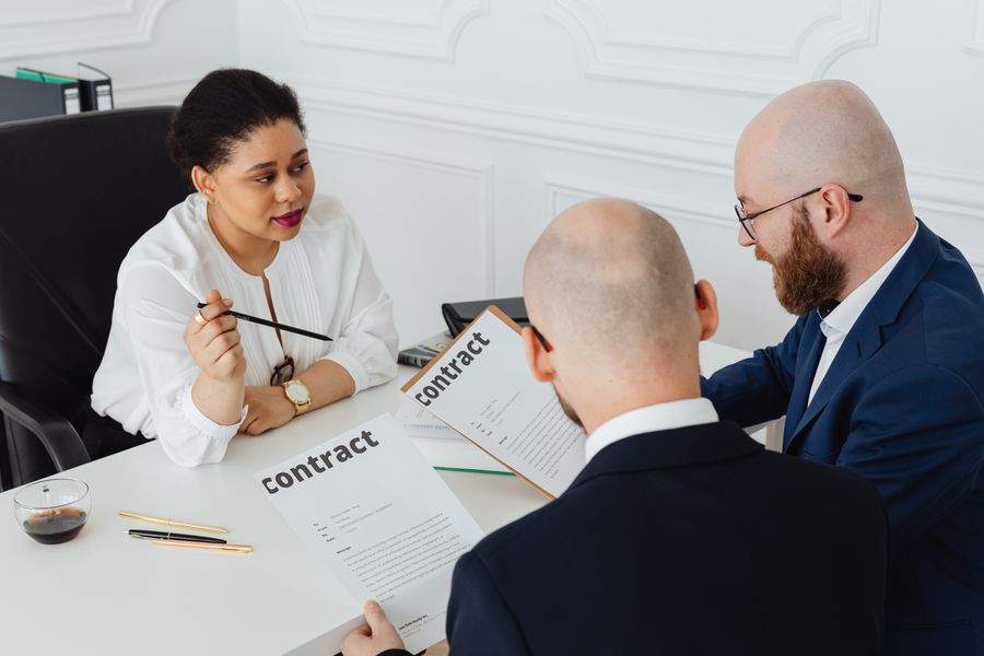lawyer reviewing contract