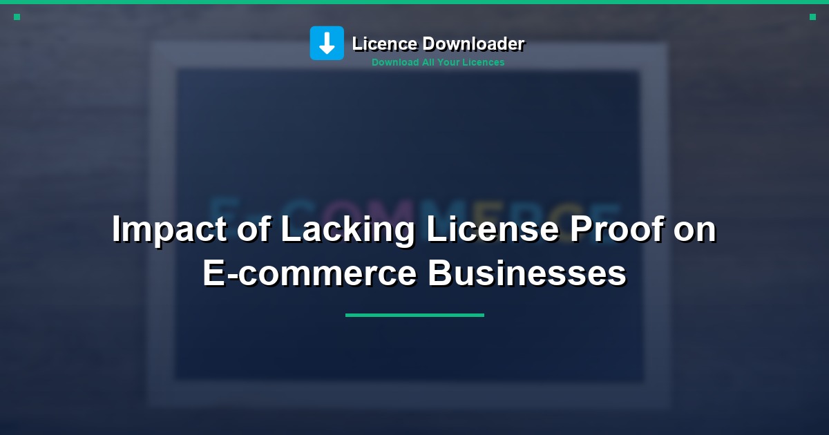 Impact of Lacking License Proof on E-commerce Businesses