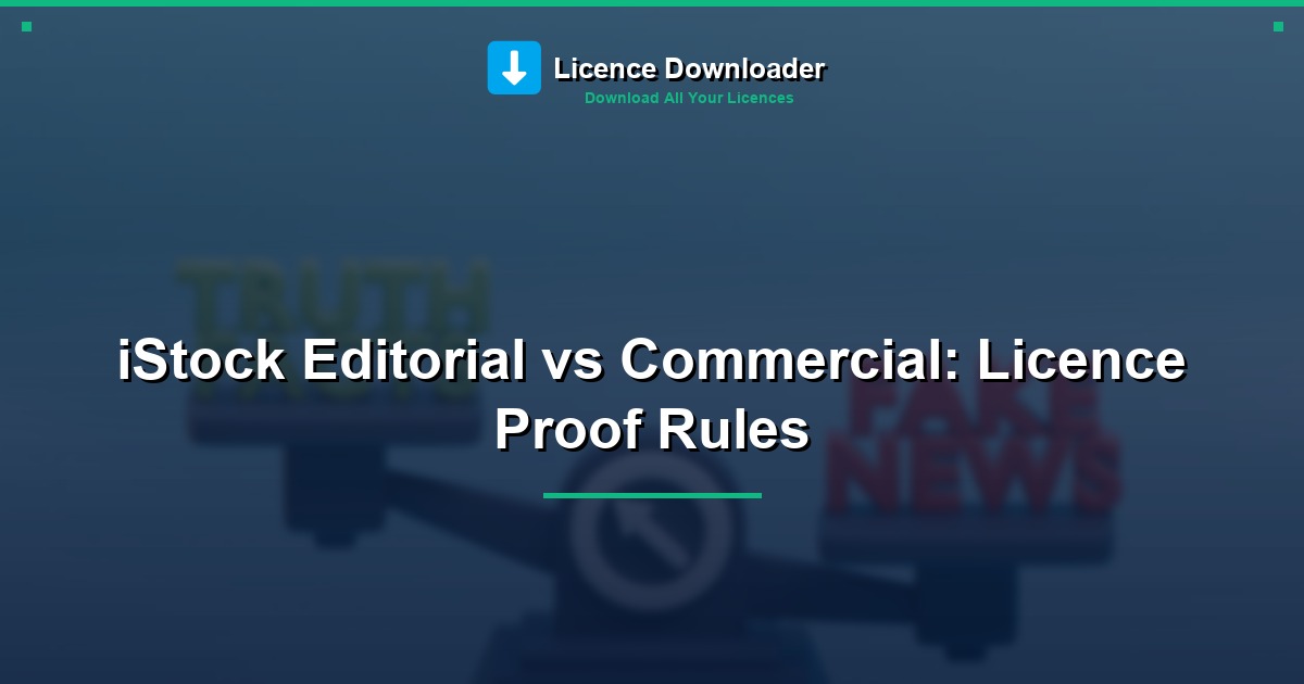 iStock Editorial vs Commercial: Licence Proof Rules