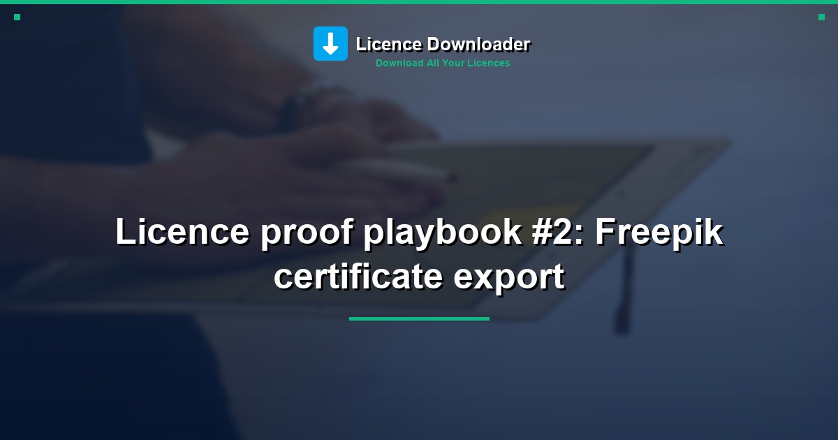 Licence proof playbook #2: Freepik certificate export