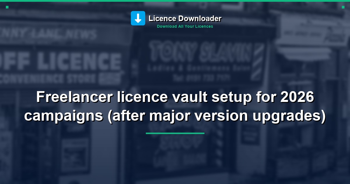 Freelancer licence vault setup for 2026 campaigns (after major version upgrades)