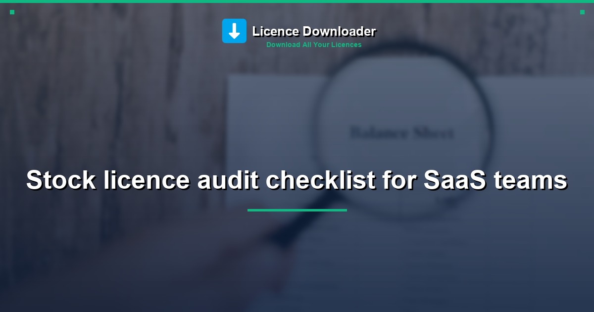 Stock licence audit checklist for SaaS teams