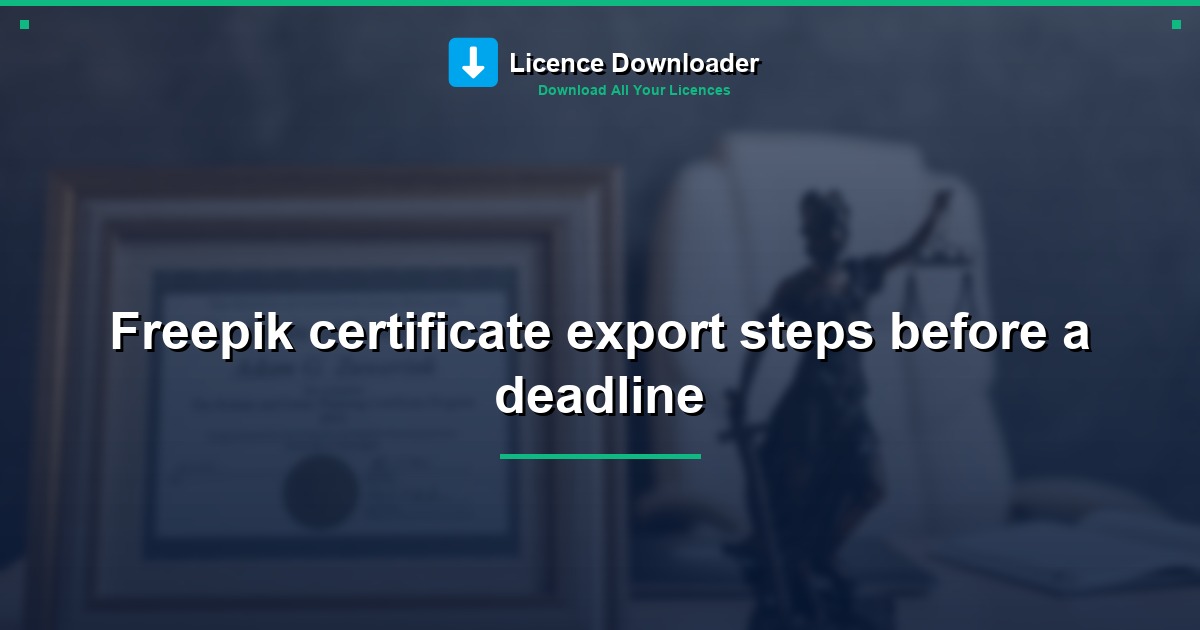 Freepik certificate export steps before a deadline